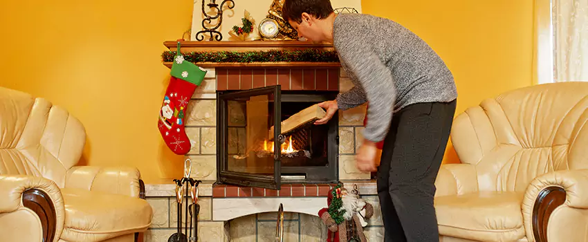 Rusted Metal Fireplace Restoration in Massapequa Park, New York